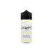 high definition photograph of Serendipity Sweet Nirvana Eliquid bottle with classy calligraphy style font and yellow highlights around the bottle. 