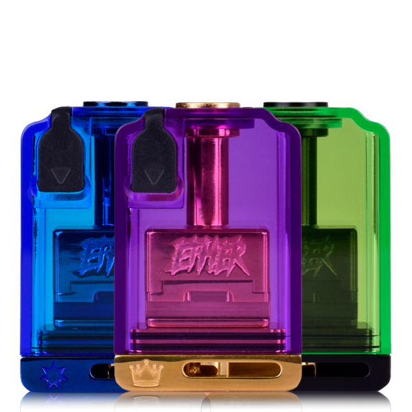 Ether Boro RBA Kit By Suicide Mods toxic colours in purple, blue and lime green